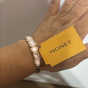 Monet Gold Bracelet with Pink Accents